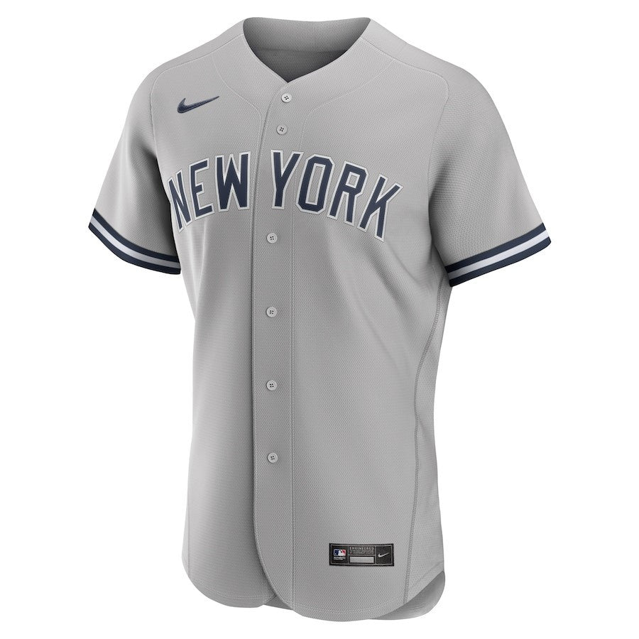 New York Yankees Road Custom Men Jersey - Gray