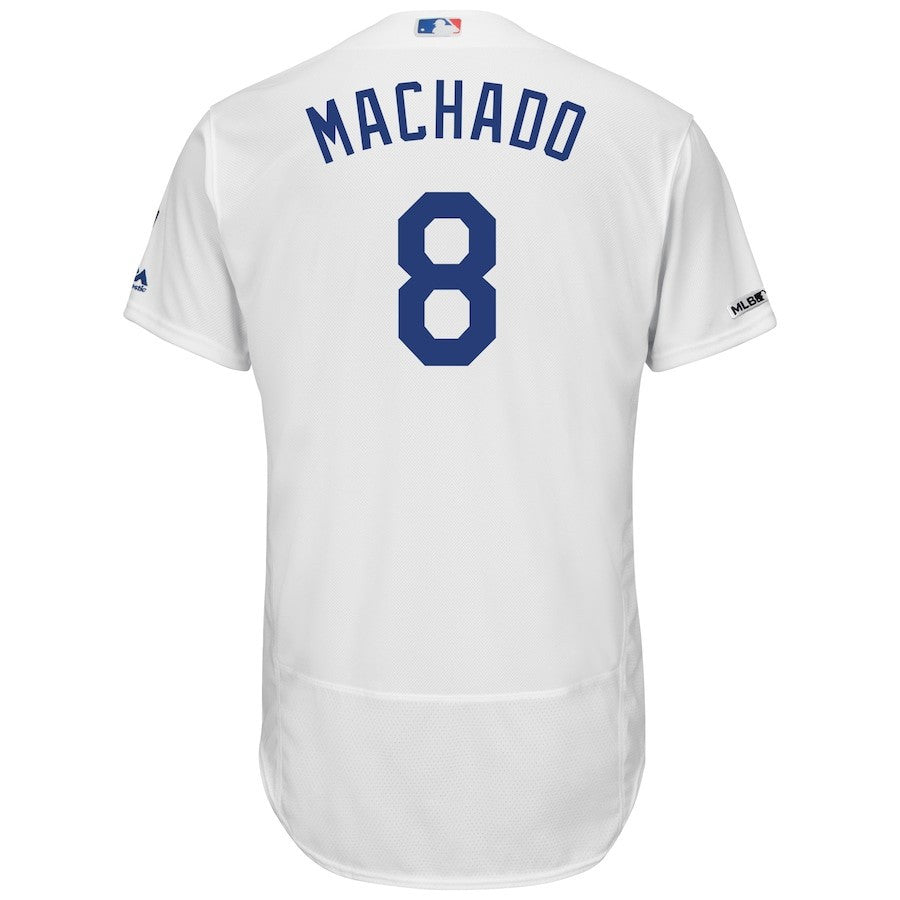 Manny Machado 8 Los Angeles Dodgers Majestic Home Collection Flex Base Player Elite Jersey - White