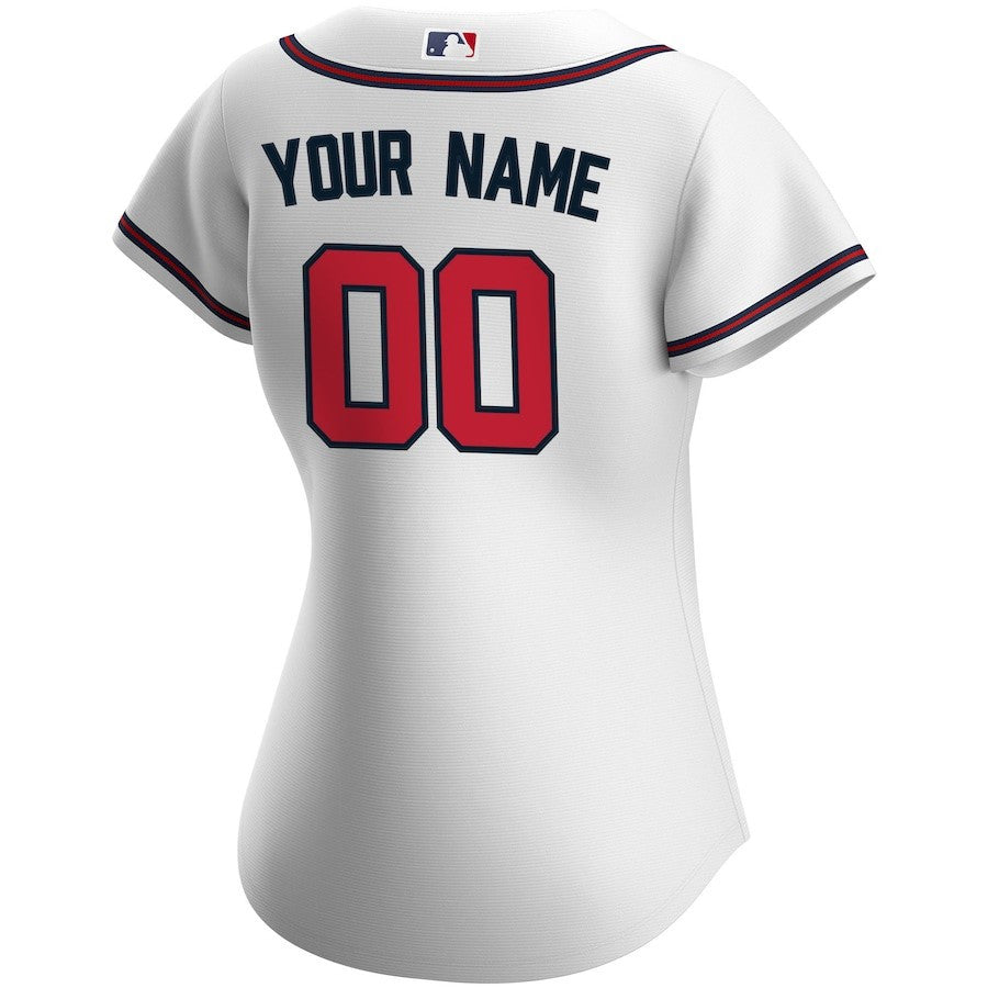 Atlanta Braves Women's Home Custom Jersey - White