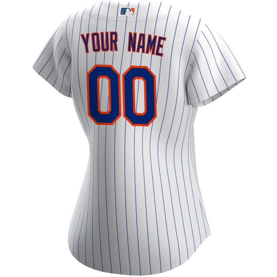 New York Mets Women's Home Custom Jersey - White