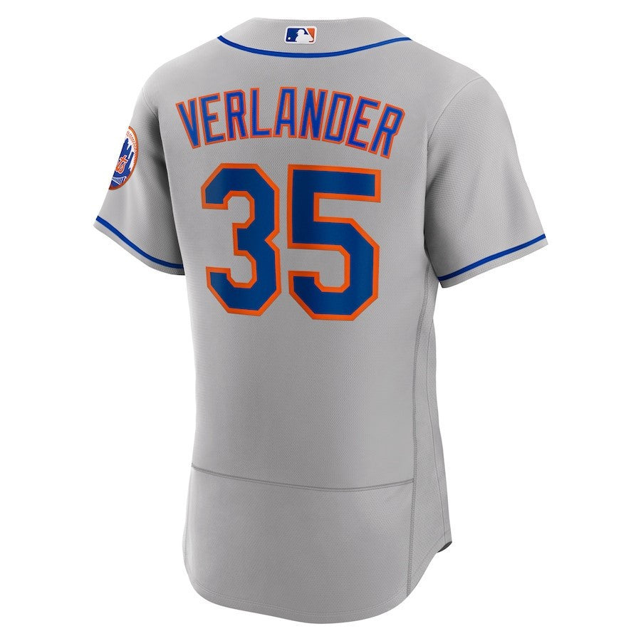 Justin Verlander 35 New York Mets Road Player Elite Jersey - Gray