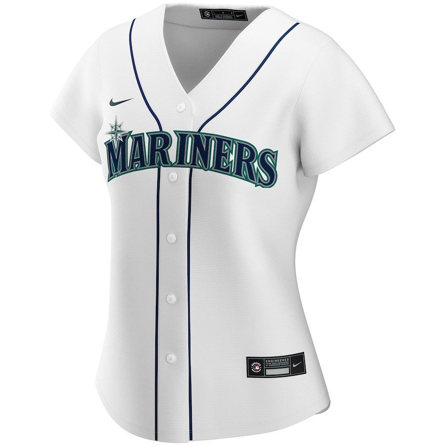 Seattle Mariners Women's Home Custom Jersey - White
