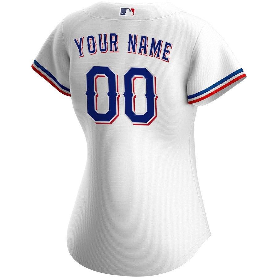 Texas Rangers Women's Home Custom Jersey - White