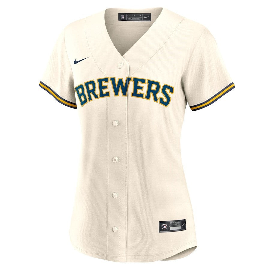 Milwaukee Brewers Women's Home Blank Jersey - Cream