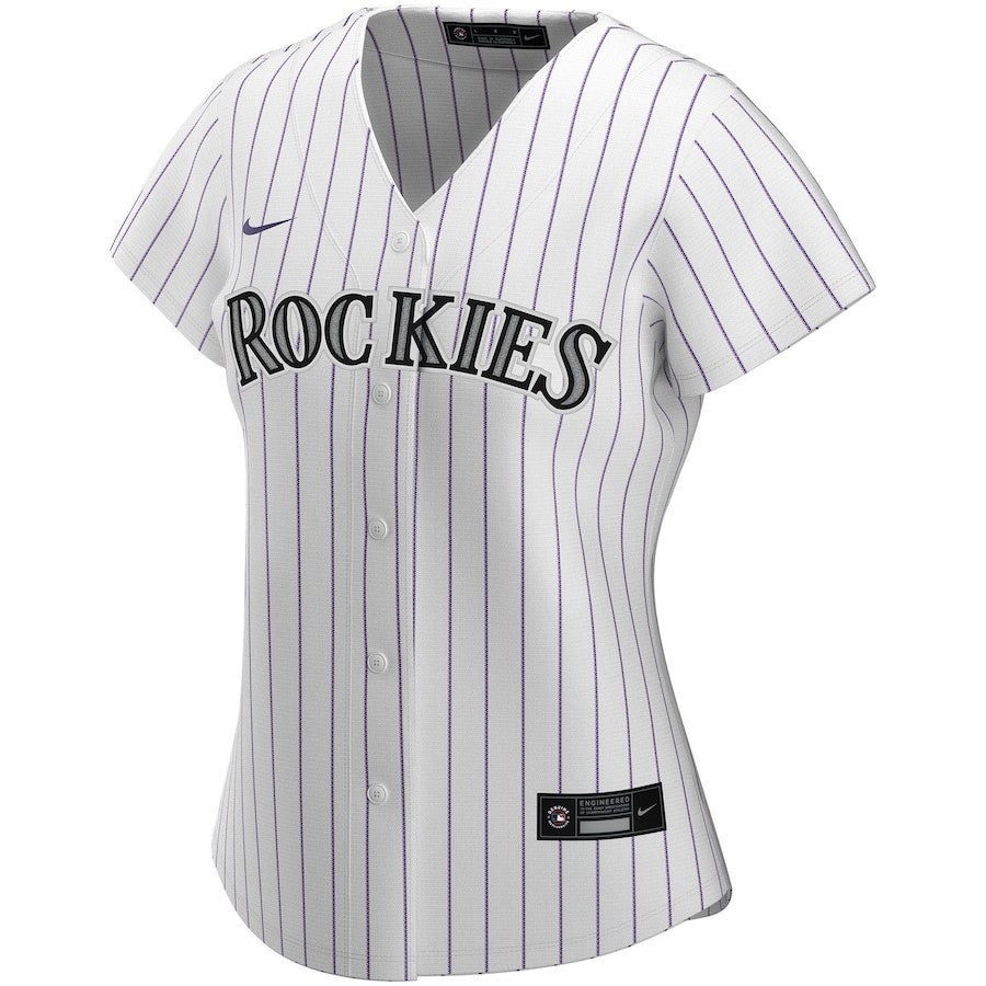 Colorado Rockies Women's Home Custom Jersey - White