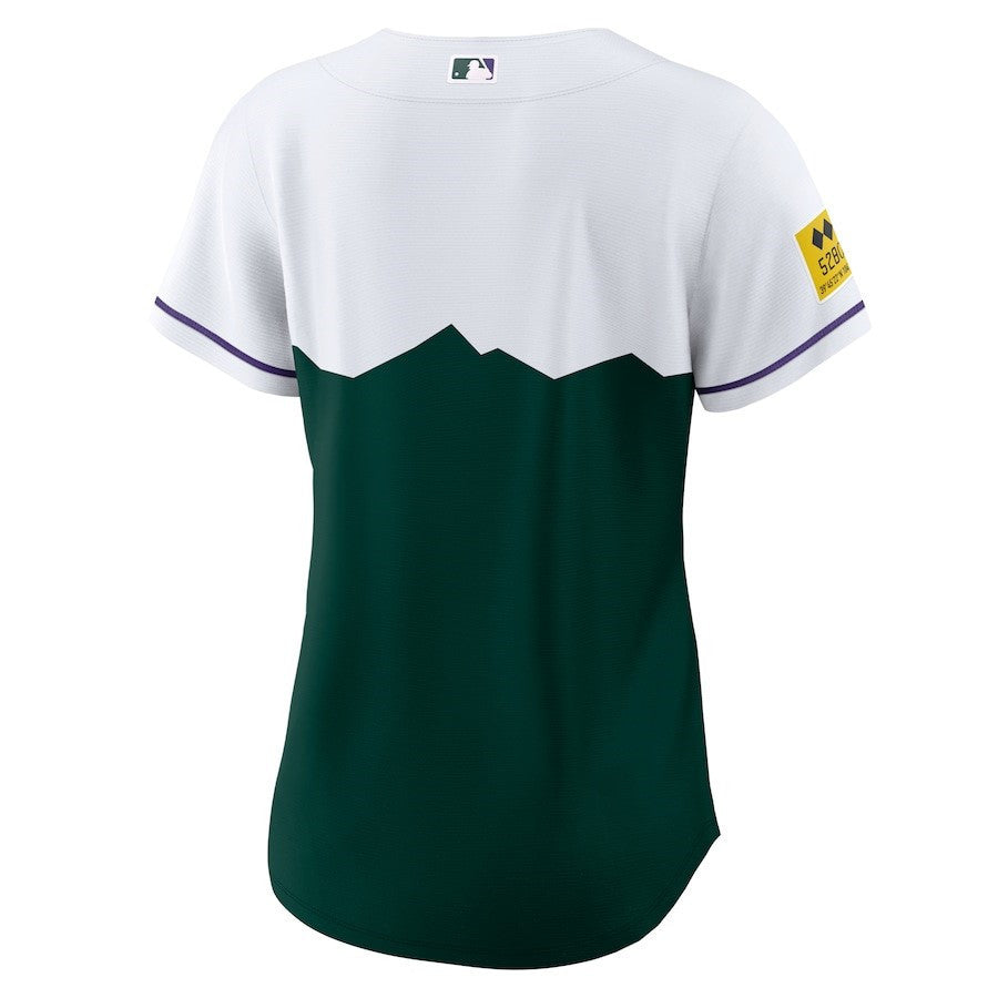 Colorado Rockies Women's City Connect Team Jersey - White/Forest Green