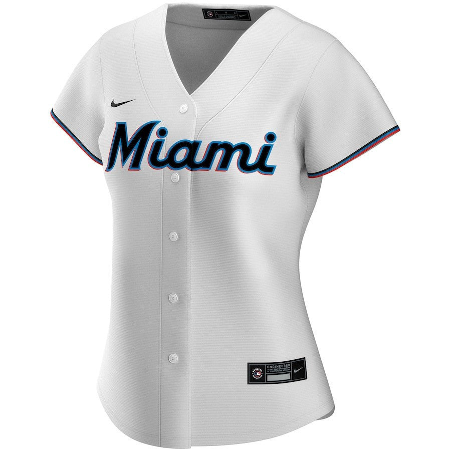 Miami Marlins Women's Home Custom Jersey - White