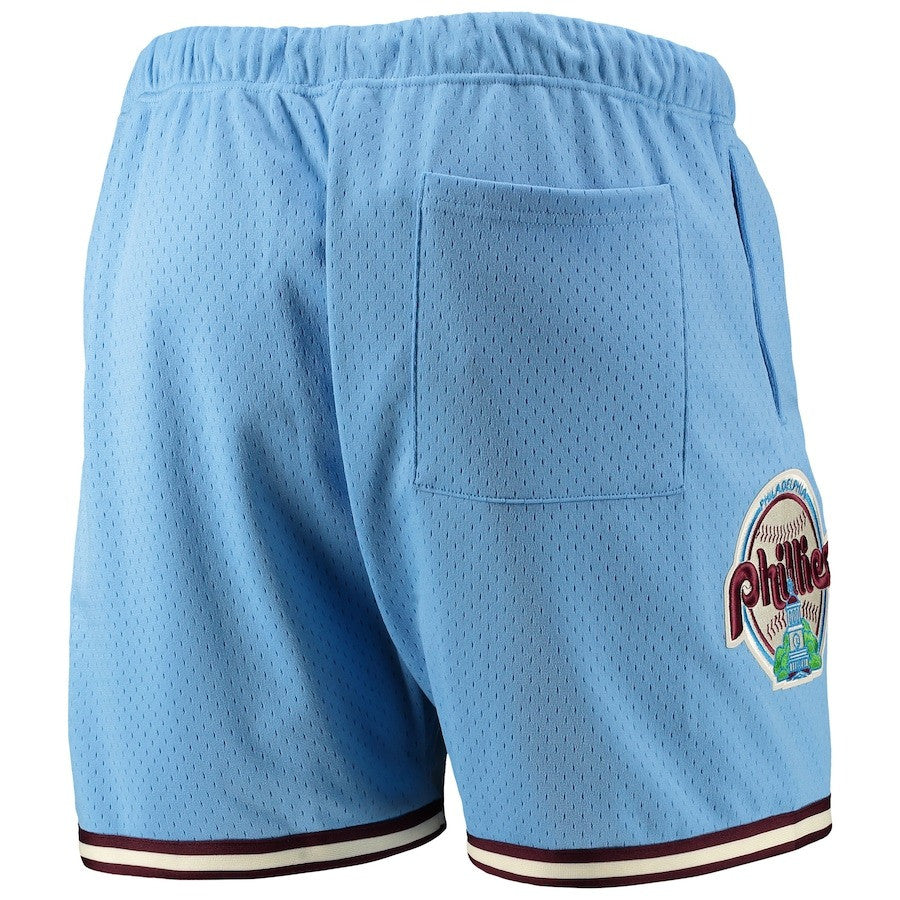 Philadelphia Phillies Team Logo Mesh Shorts - Light Blue , Men