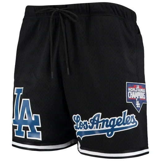Los Angeles Dodgers Team Logo Mesh Shorts - Black, Men