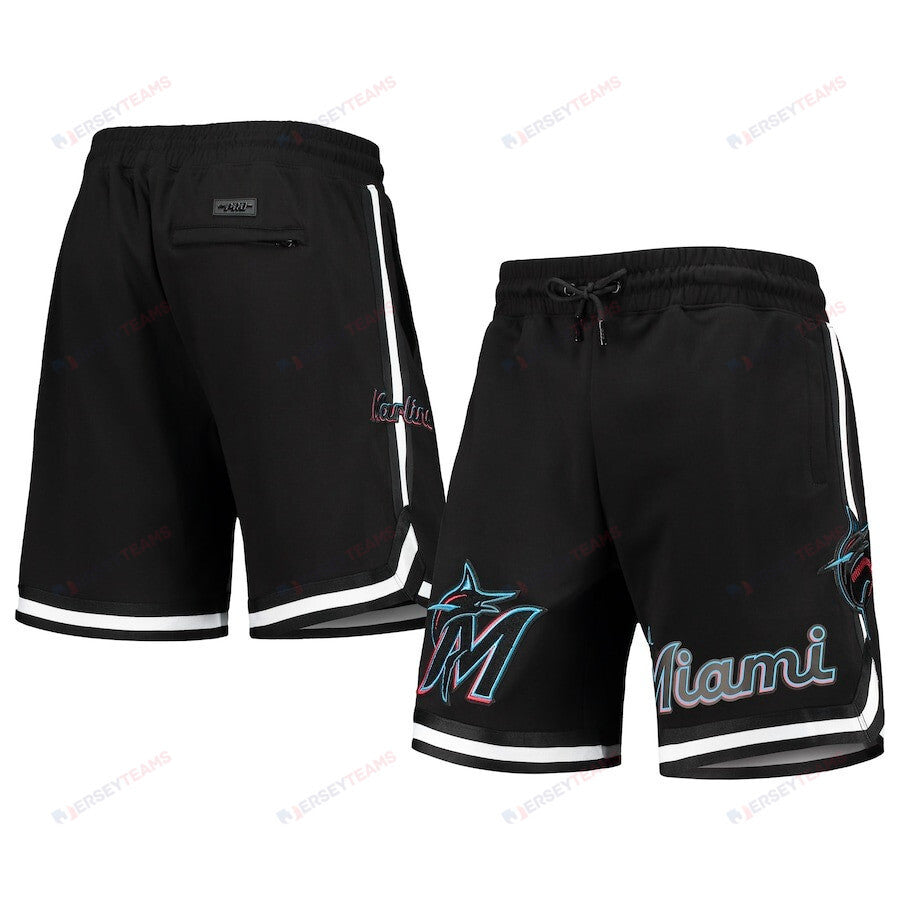 Miami Marlins Team Logo Shorts - Black, Men
