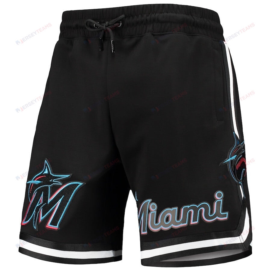 Miami Marlins Team Logo Shorts - Black, Men