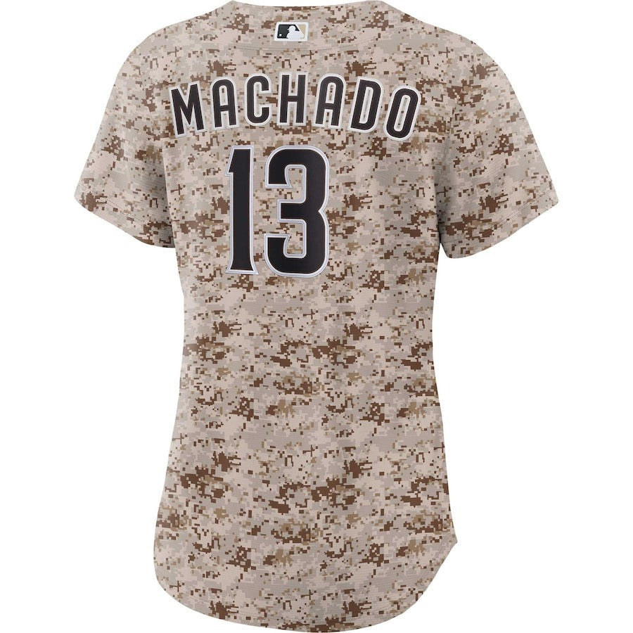 Manny Machado 13 San Diego Padres USMC Alternate Women Jersey - Camo