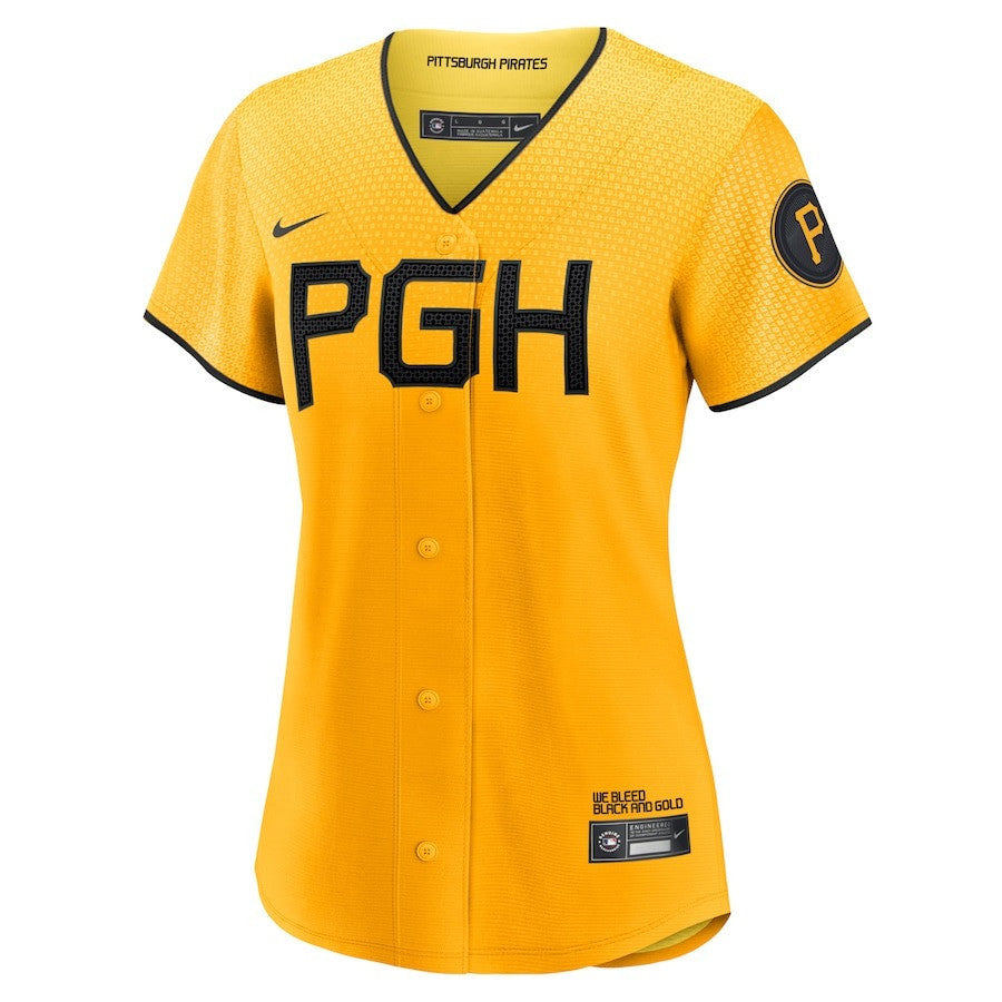 Pittsburgh Pirates 2023 City Connect Women Jersey - Gold