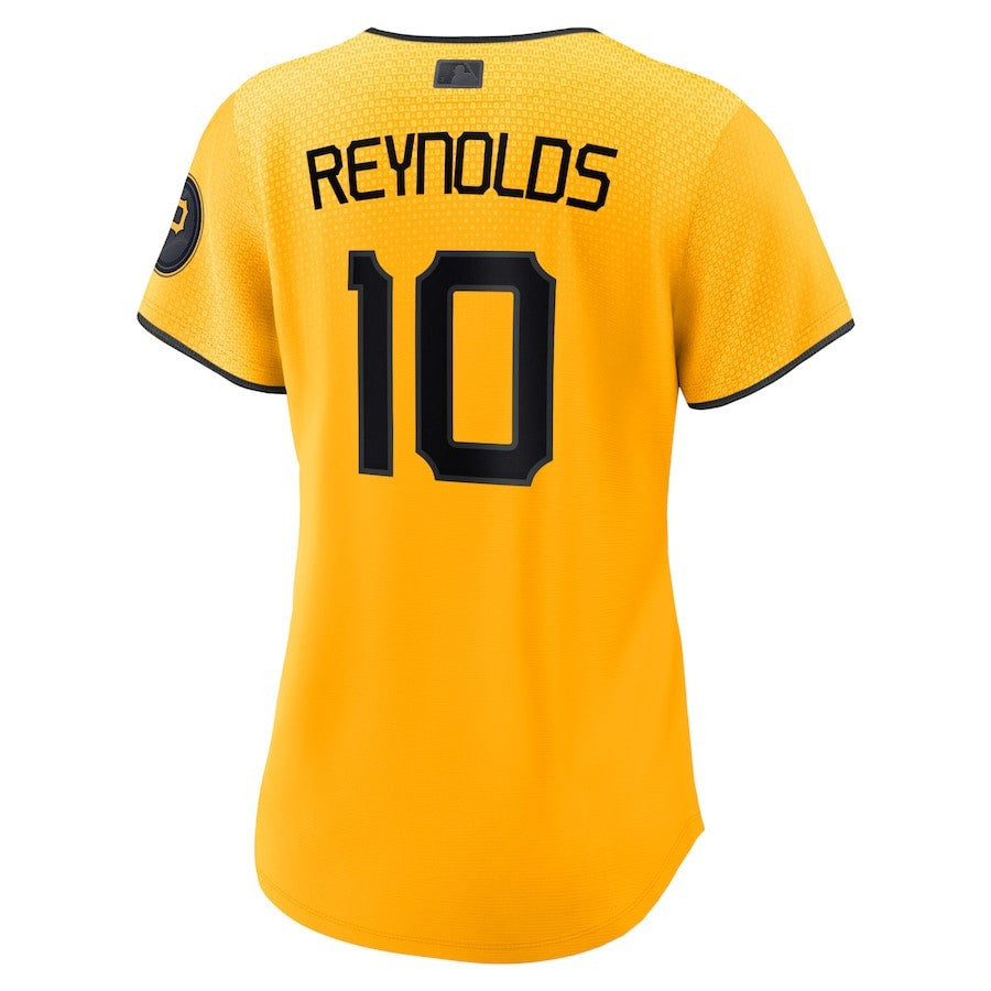 Bryan Reynolds 10 Pittsburgh Pirates 2023 City Connect Women Jersey - Gold