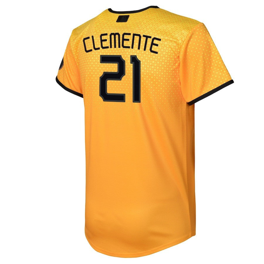 Roberto Clemente 21 Pittsburgh Pirates 2023 City Connect Youth Jersey - Gold