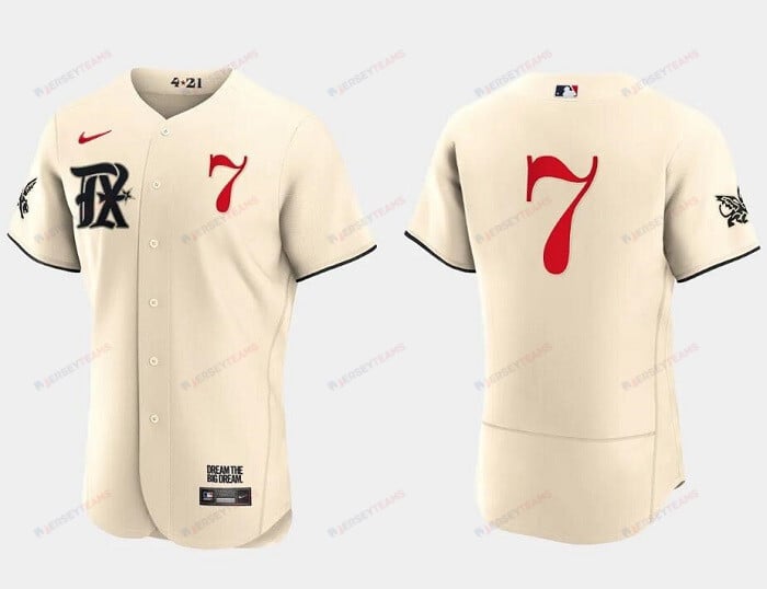 Ivan Rodriguez 7 Texas Rangers 2023 City Connect Flex Base Elite Jersey - Cream