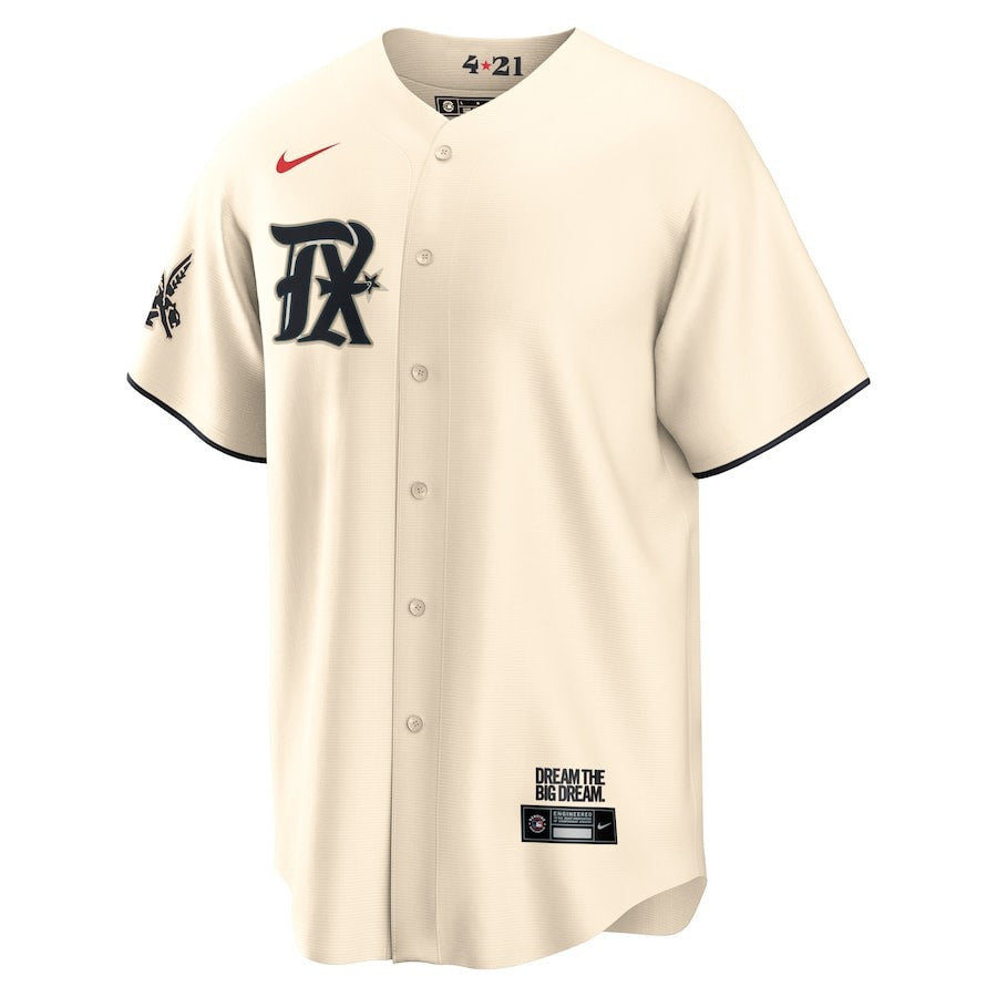Jonah Heim 28 Texas Rangers 2023 City Connect Game Jersey - Cream
