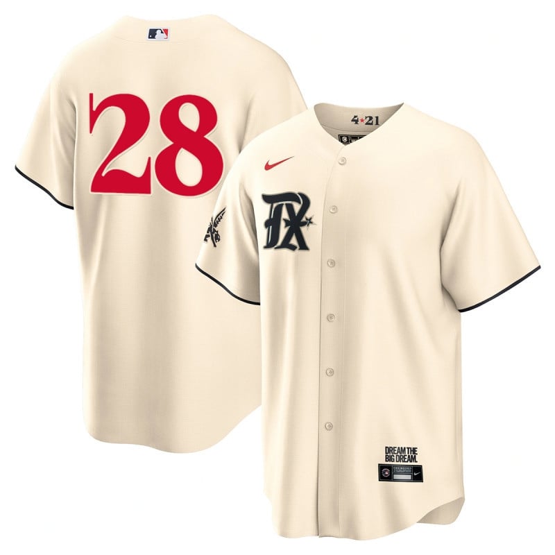 Jonah Heim 28 Texas Rangers 2023 City Connect Game Jersey - Cream