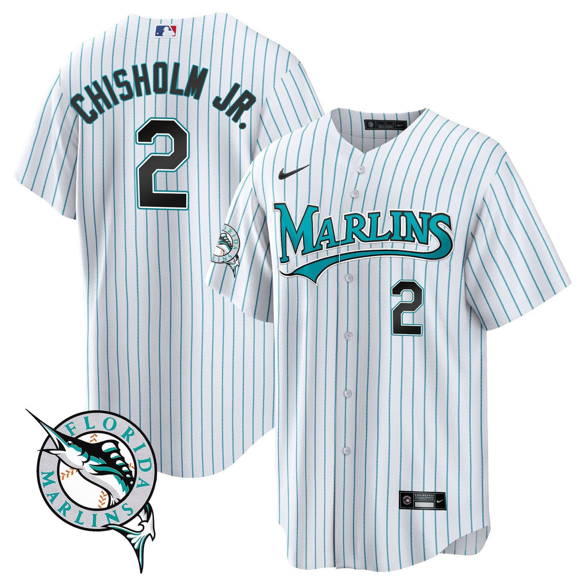 Jazz Chisholm Jr. 2 Miami Marlins Throwback Men Jersey - White