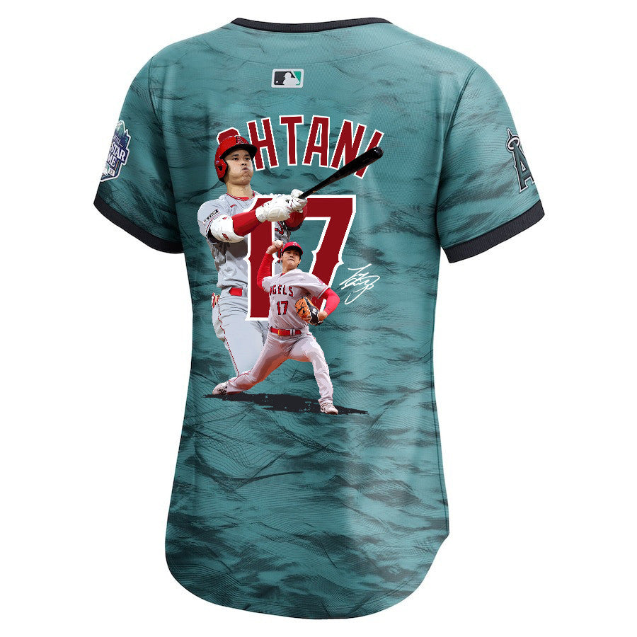 Shohei Ohtani 17 Los Angeles Angels Signed Decisive Blow 2023 All-Star Game Limited Player Women Jersey - Teal