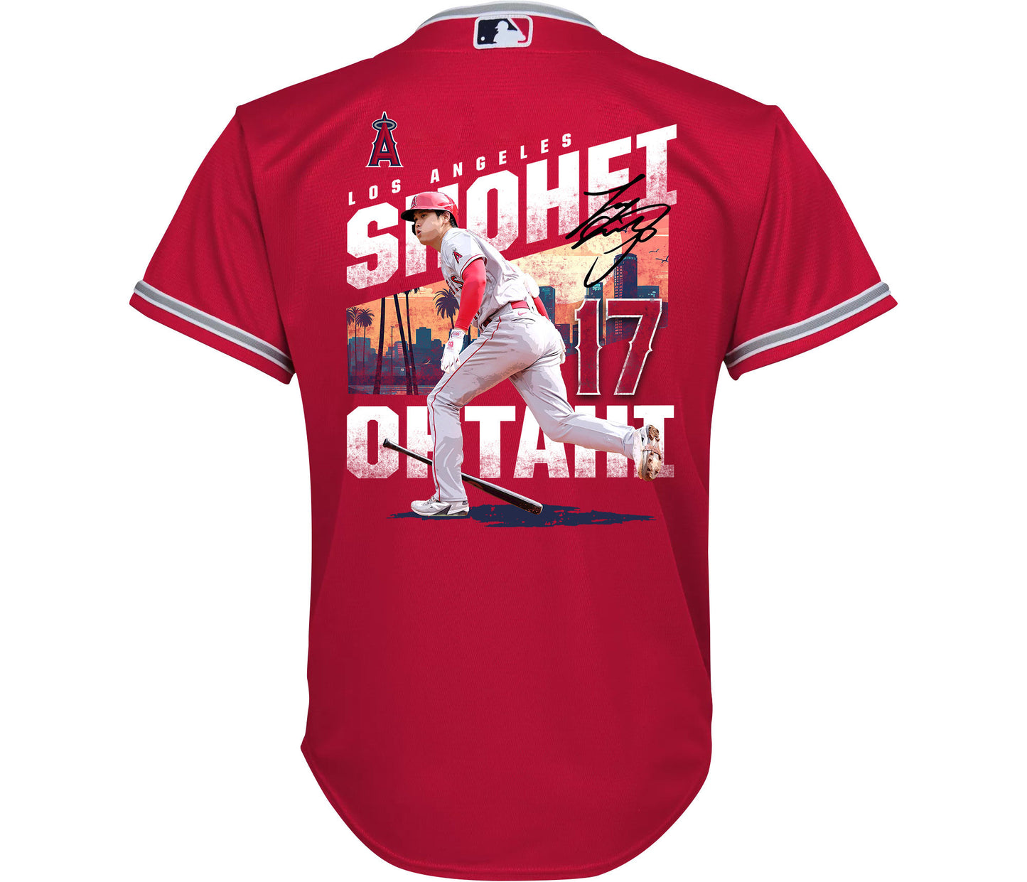 Shohei Ohtani 17 Los Angeles Angels Signed City 2023 Alternate Player YOUTH Jersey - Red
