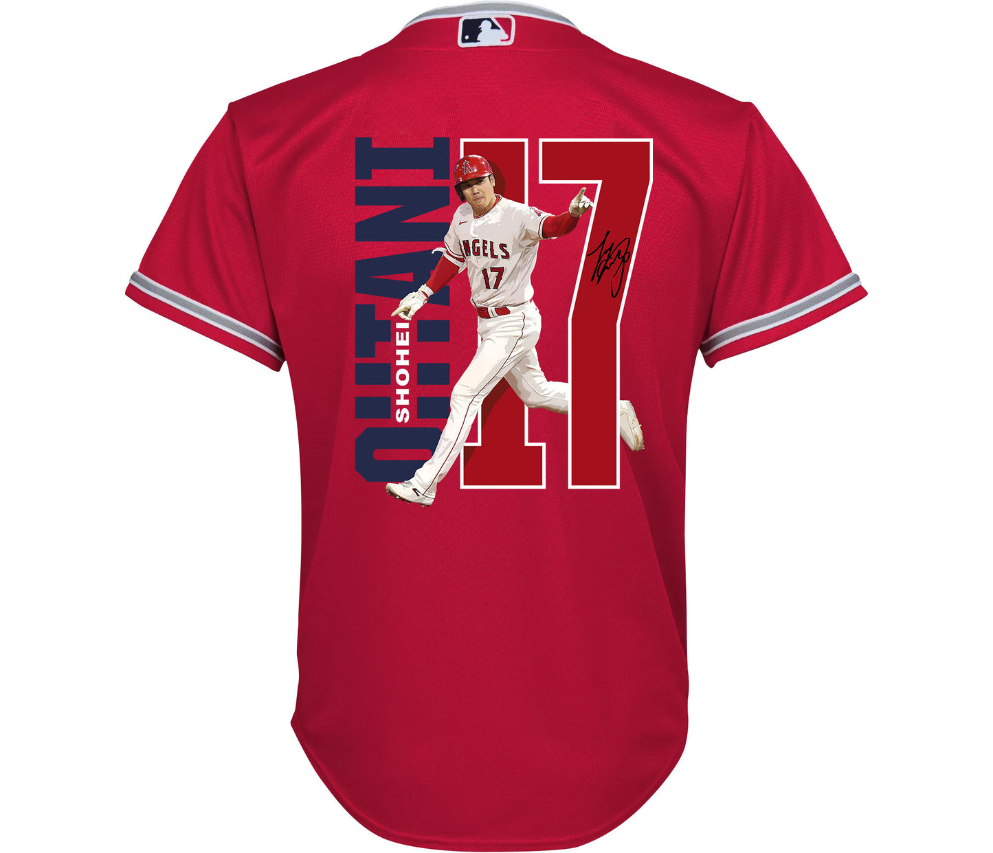 Shohei Ohtani 17 Los Angeles Angels Signed Run 2023 Alternate Player YOUTH Jersey - Red