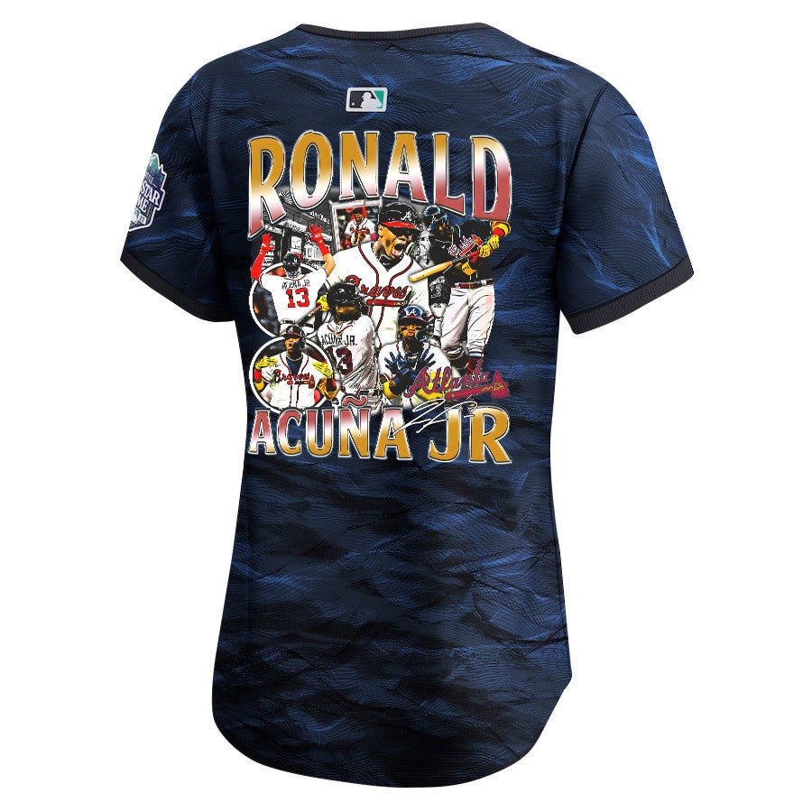 Ronald Acuña Jr. 13 Atlanta Braves Signed Posture 2023 All-Star Game Limited Player Women Jersey - Royal