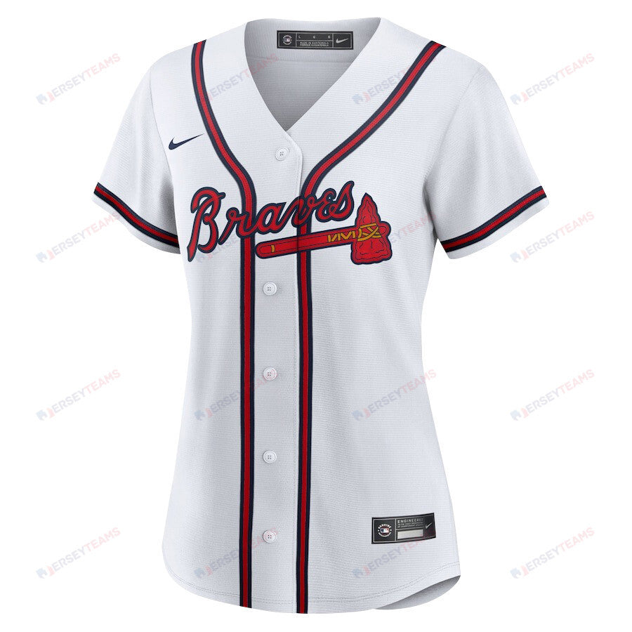 Ronald Acuña Jr. 13 Atlanta Braves Signed MVP 2023 Home Player Women Jersey - White Red