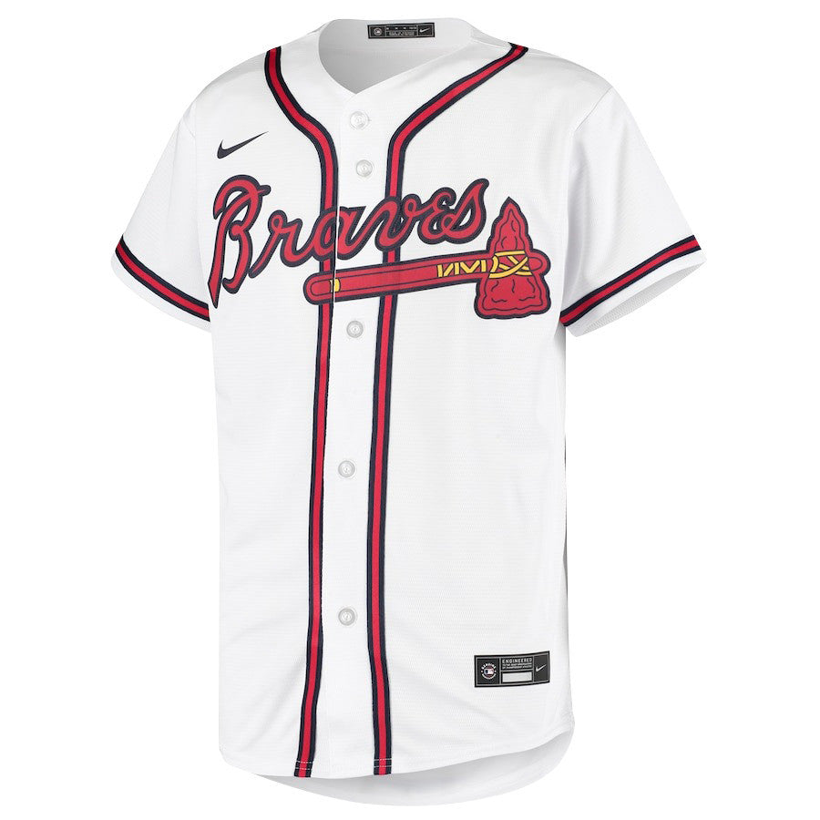 Ronald Acuña Jr. 13 Atlanta Braves Signed MVP 2023 Home Player YOUTH Jersey - White Red
