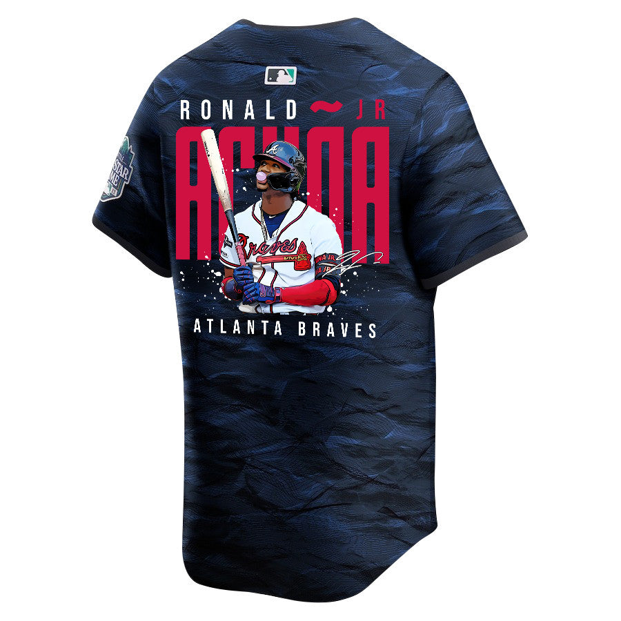 Ronald Acuña Jr. 13 Atlanta Braves Signed Gum 2023 All-Star Game Limited Player Men Jersey - Royal