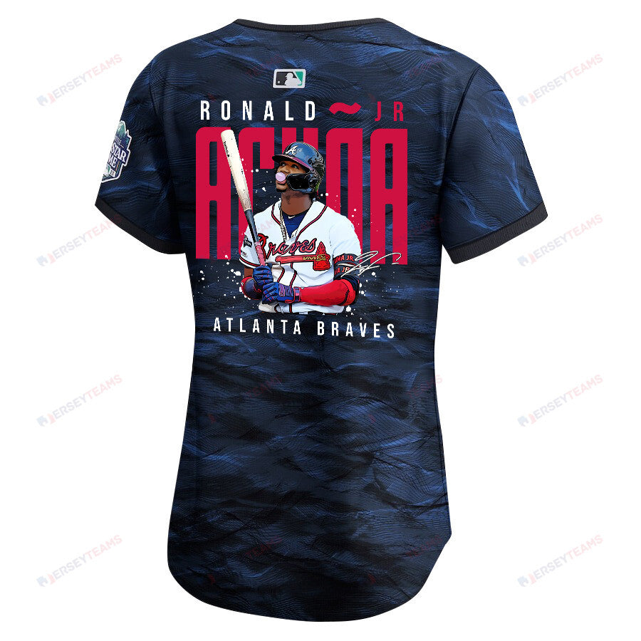 Ronald Acuña Jr. 13 Atlanta Braves Signed Gum 2023 All-Star Game Limited Player Women Jersey - Royal