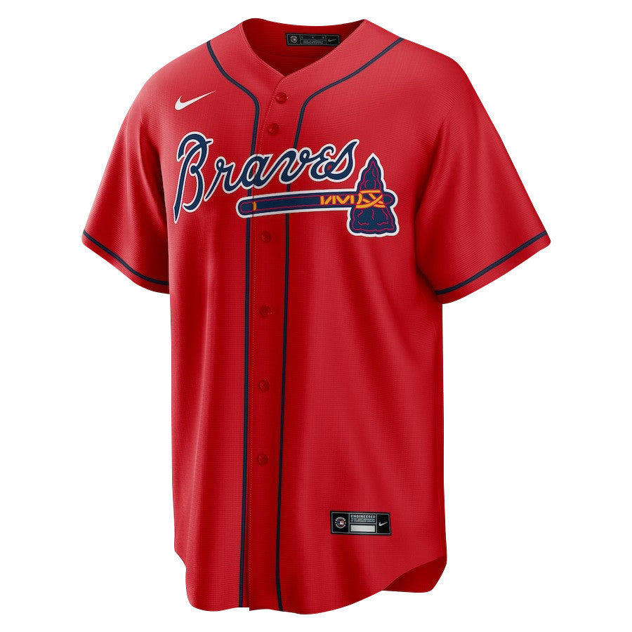 Ronald Acuña Jr. 13 Atlanta Braves Signed Gum 2023 Alternate Player Men Jersey - Red