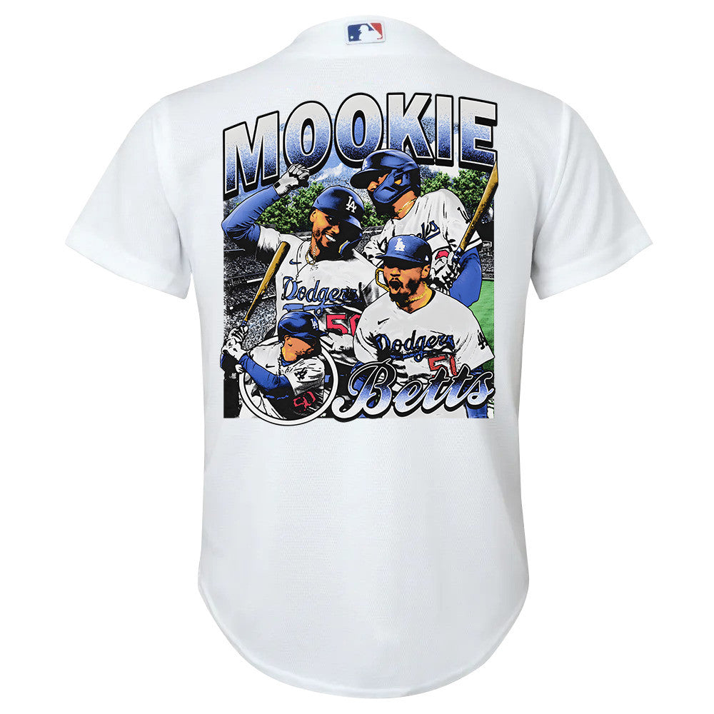 Mookie Betts 50 Los Angeles Dodgers Stadium 2023 Home Player YOUTH Jersey - White