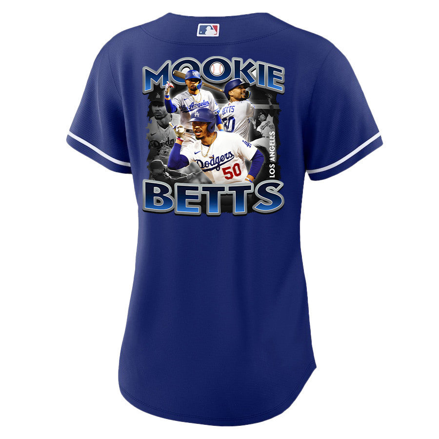Mookie Betts 50 Los Angeles Dodgers Posture 2023 Alternate Player Women Jersey - Royal