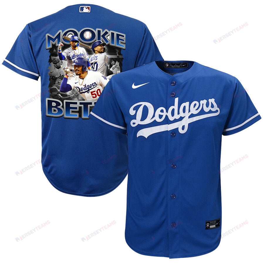 Mookie Betts 50 Los Angeles Dodgers Posture 2023 Alternate Player YOUTH Jersey - Royal