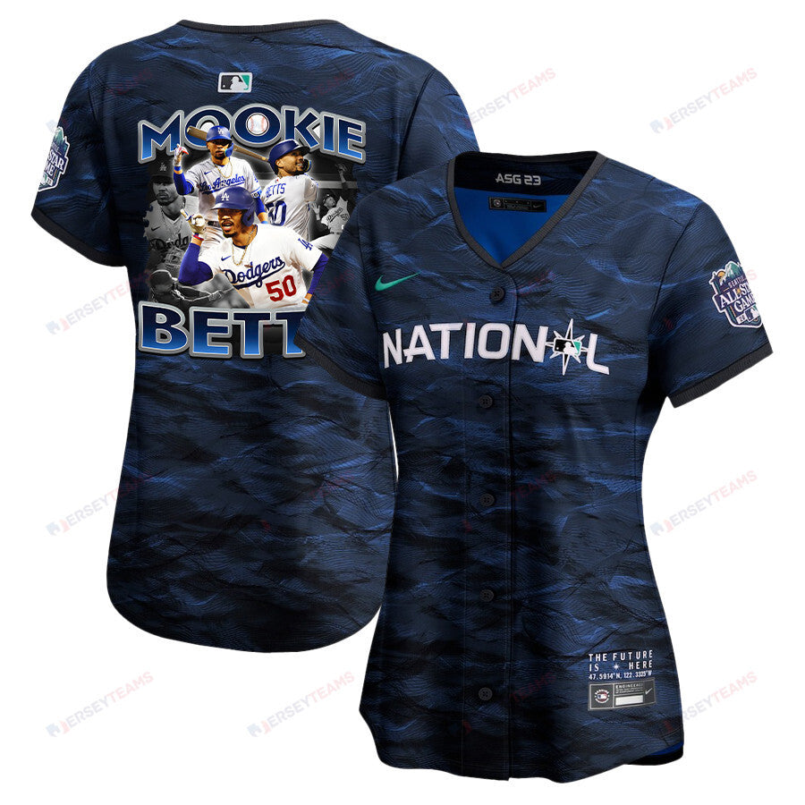 Mookie Betts 50 Los Angeles Dodgers Posture 2023 All-Star Game Limited Player Women Jersey - Royal