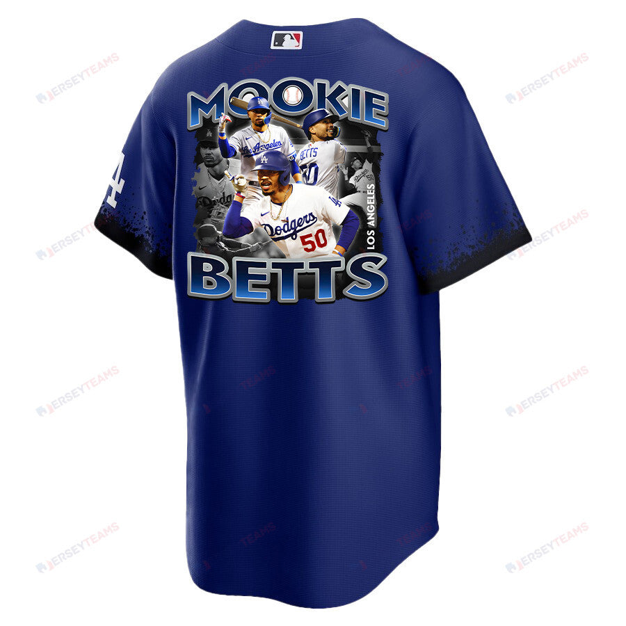 Mookie Betts 50 Los Angeles Dodgers Posture 2023 City Connect Player Men Jersey - Royal