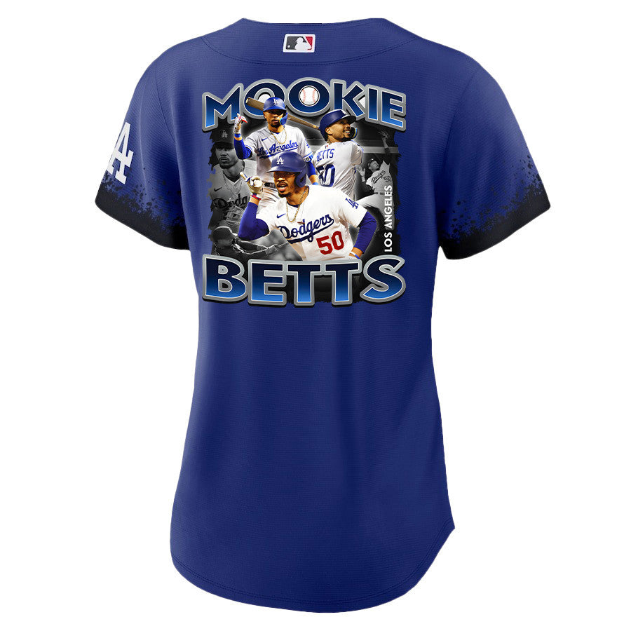 Mookie Betts 50 Los Angeles Dodgers Posture 2023 City Connect Player Women Jersey - Royal