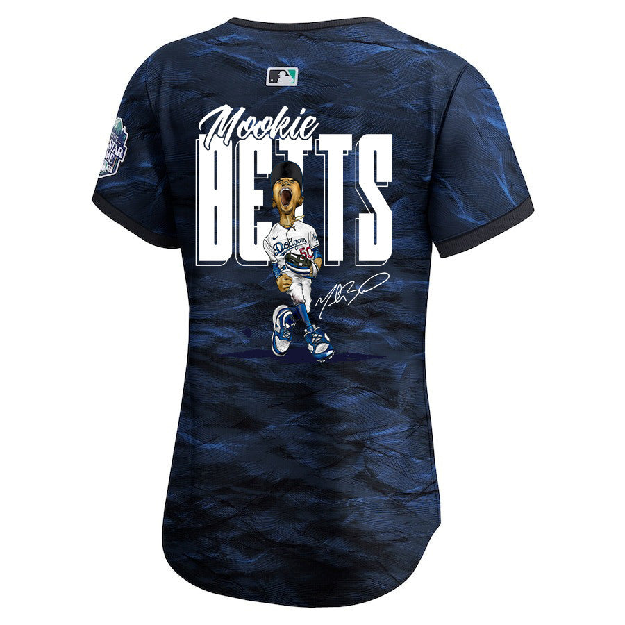 Mookie Betts 50 Los Angeles Dodgers Signed Cartoon 2023 All-Star Game Limited Player Women Jersey - Royal