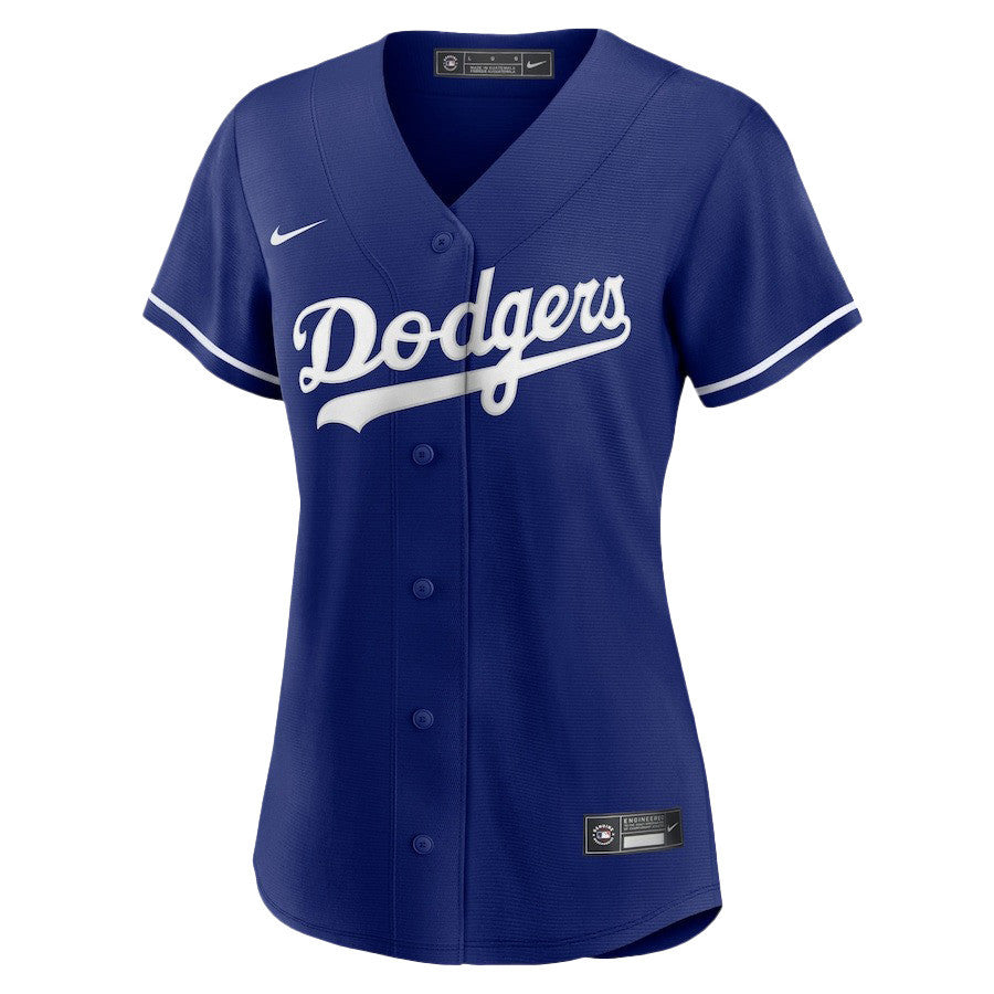Freddie Freeman 5 Los Angeles Dodgers Signed Logo 2023 Alternate Player Women Jersey - Royal