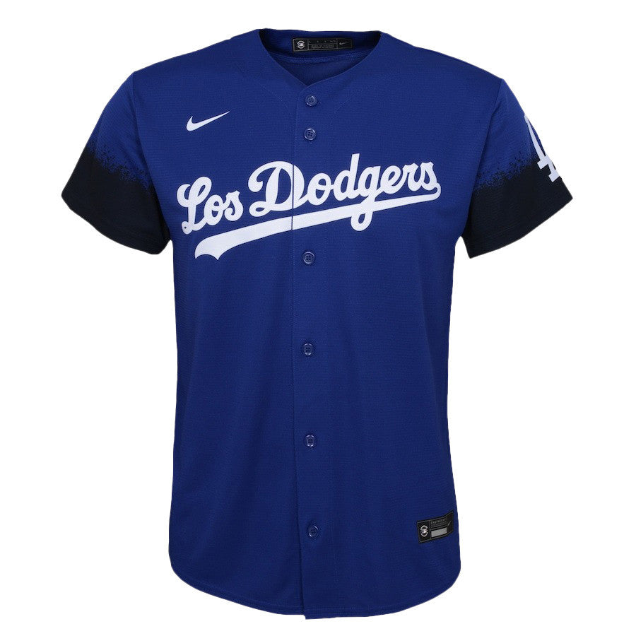 Freddie Freeman 5 Los Angeles Dodgers Signed Home Run 2023 City Connect Player YOUTH Jersey - Royal