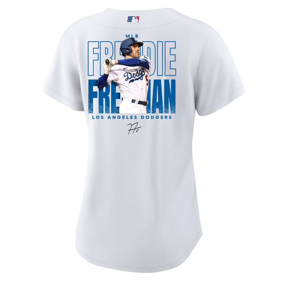 Freddie Freeman 5 Los Angeles Dodgers Signed Home Run 2023 Home Player Women Jersey - White