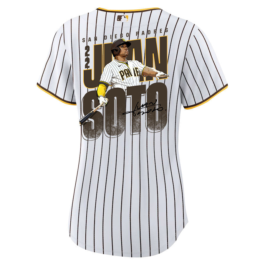 Juan Soto 22 San Diego Padres Signed Posture 2023 Home Player Women Jersey - White