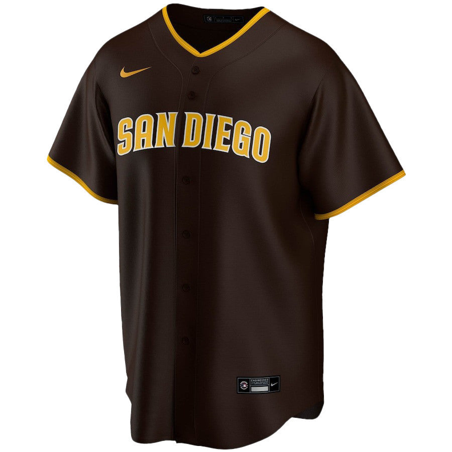 Juan Soto 22 San Diego Padres Signed Hit 2023 Alternate Player Men Jersey - Brown