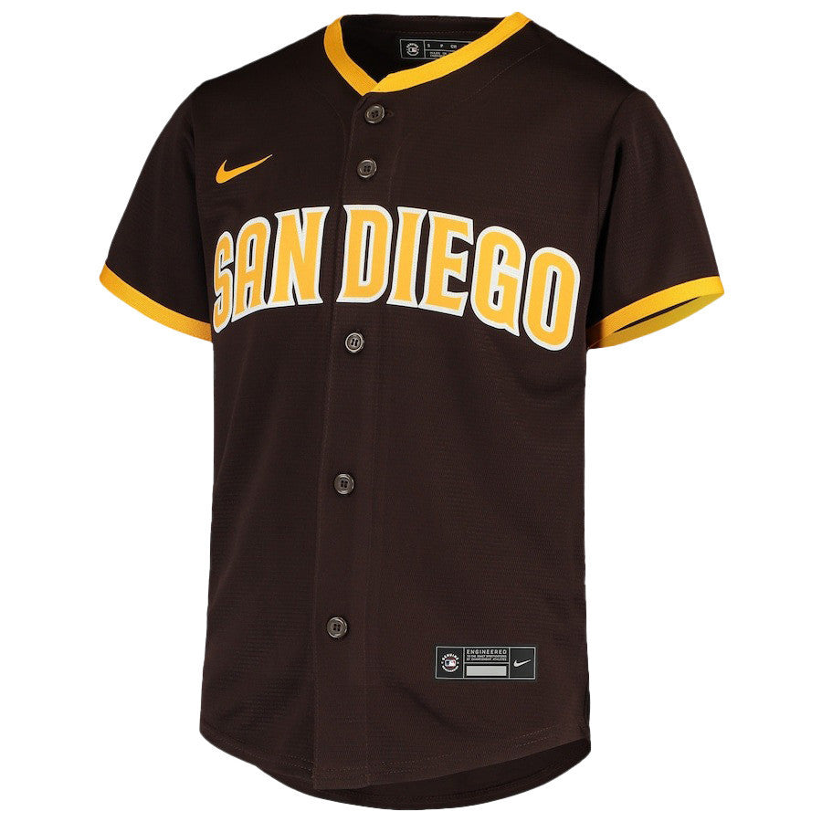 Juan Soto 22 San Diego Padres Signed Hit 2023 Road Player YOUTH Jersey - Brown