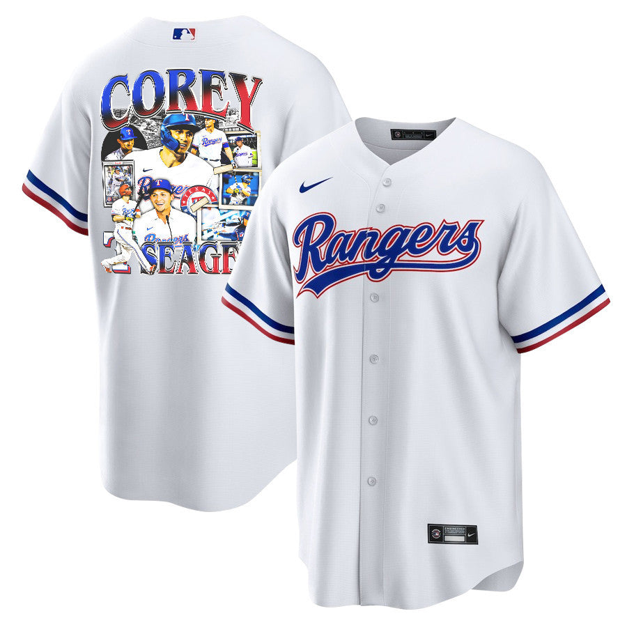 Corey Seager 5 Texas Rangers Journey 2023 Home Player Men Jersey - White