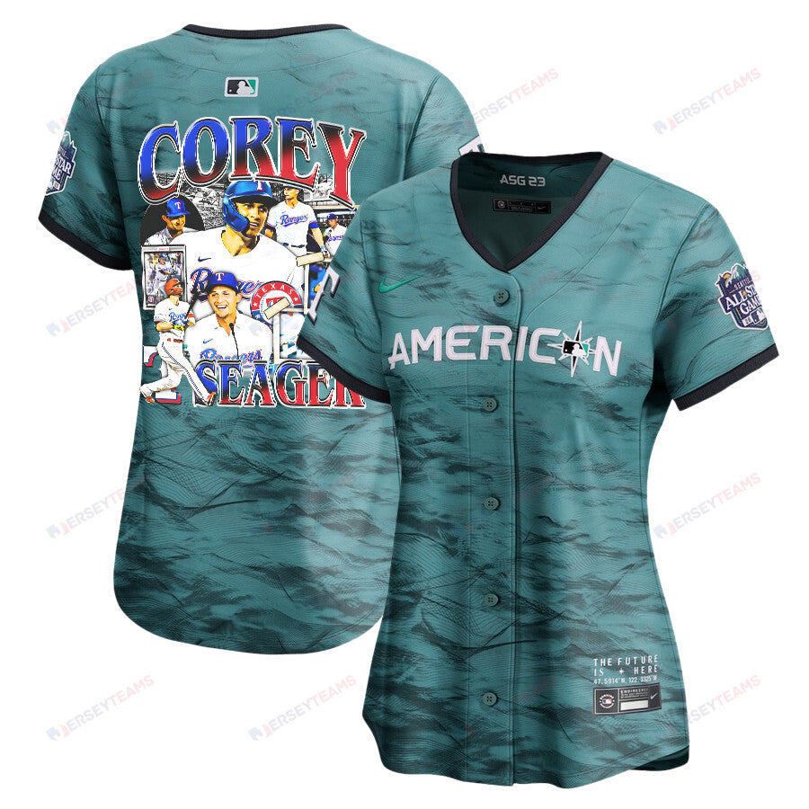 Corey Seager 5 Texas Rangers Journey 2023 All-Star Game Limited Player Women Jersey - Teal