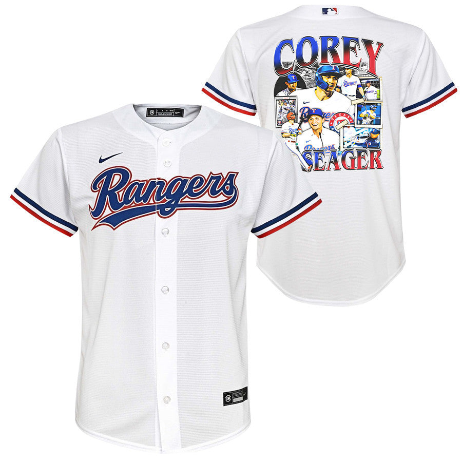 Corey Seager 5 Texas Rangers Journey 2023 Home Player YOUTH Jersey - White