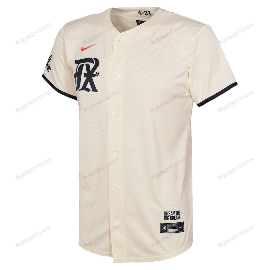 Corey Seager 5 Texas Rangers Journey 2023 City Connect Player YOUTH Jersey - Cream