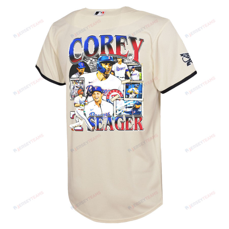 Corey Seager 5 Texas Rangers Journey 2023 City Connect Player YOUTH Jersey - Cream